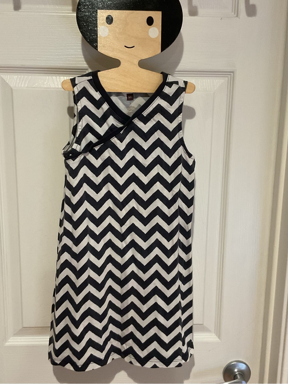 Tea Collection cotton Tia falls wrapneck sundress Sleeveless size 6 zigzag